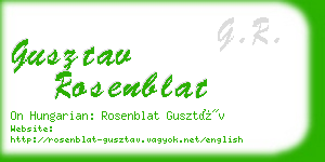 gusztav rosenblat business card
